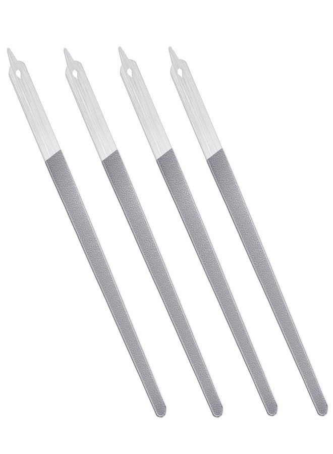 Bremorou 4 Pcs Diamond Deb Nail File Metal Nail File with Sharp Pointed Tip, Stainless Steel Nail Filer Metal Nail Files for Natural Nails Double Sided Manicure Pedicure Toenails Tools for Salon Home (Small) - Image 1